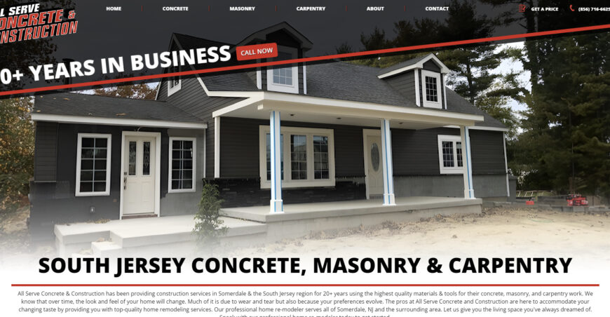 All Serve Concrete & Construction's New Website Launch